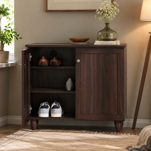 Wooden Shoes Storage Cabinet with Premium Shelves, Contemporary Shoe Cabinet with Premium Finish