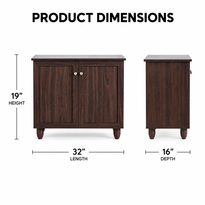 Wooden Shoes Storage Cabinet with Premium Shelves, Contemporary Shoe Cabinet with Premium Finish