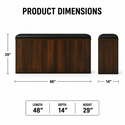 Wooden Storage Cabinet with Multi-Purpose Shoe Storage, Silent-Close Doors for Modern Homes