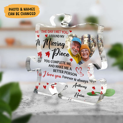 You Are My Missing Piece, Personalized Keepsake, Puzzle Shape Plaque, Anniversary Gifts